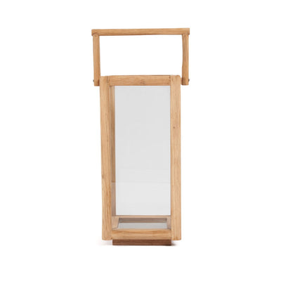Teak lantern, tall - natural