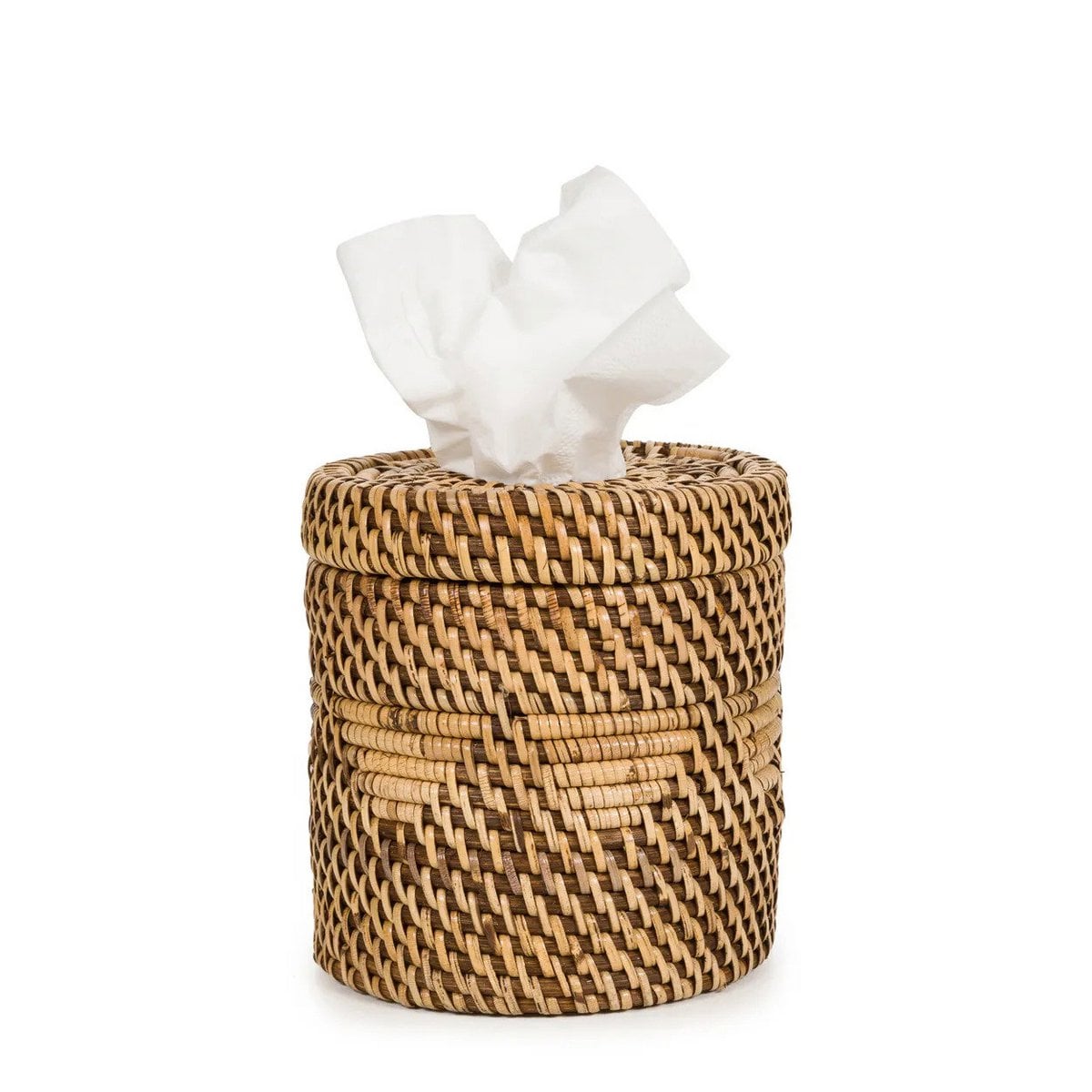 Rattan-Kosmetiktuchbox-Bezug 13 × 13 × 15 cm - natur-braun