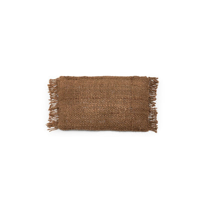 Hand-dyed cotton lumbar cover, 30×50 cm - Brown