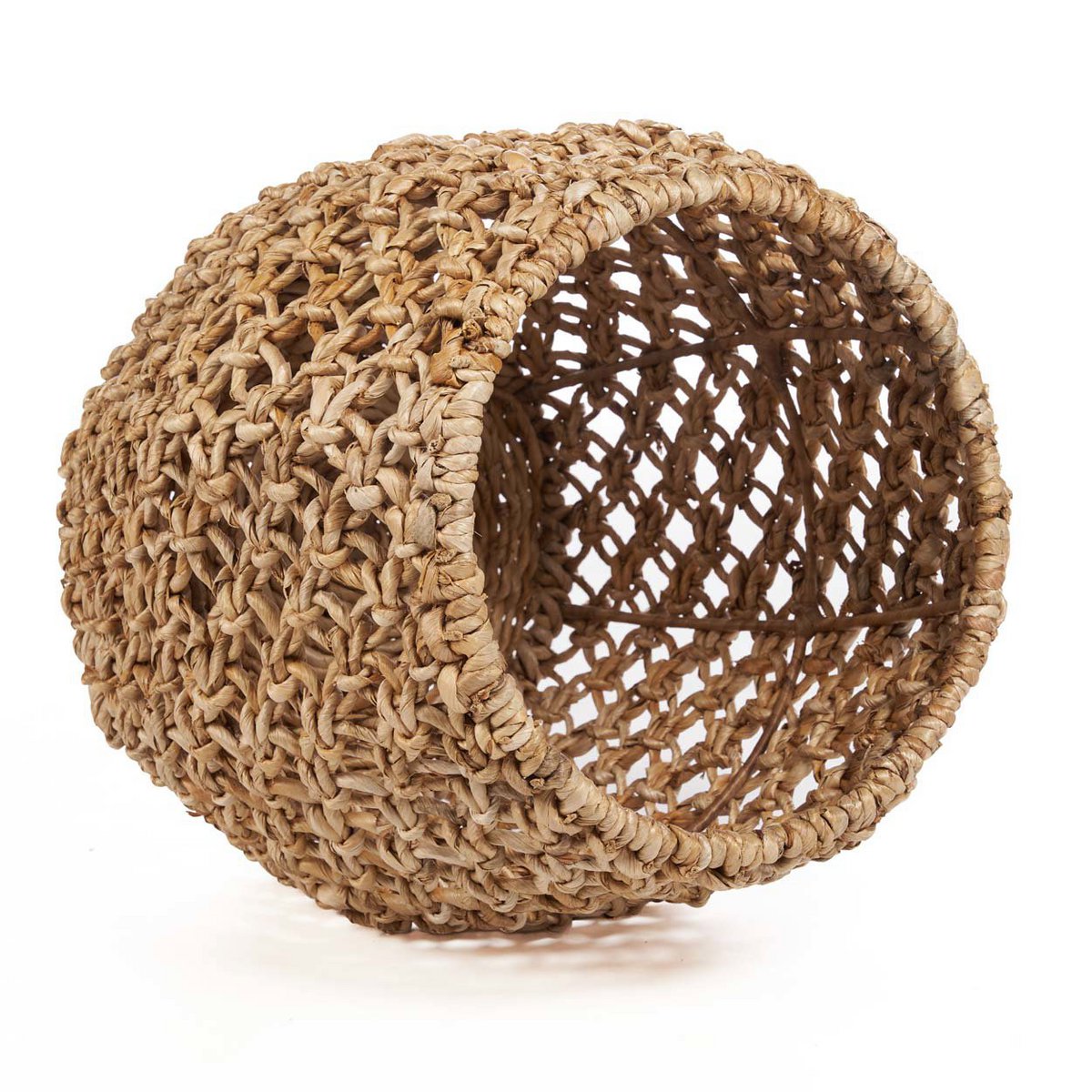 Palm leaf barrel stool, 49 × 45 cm - Natural