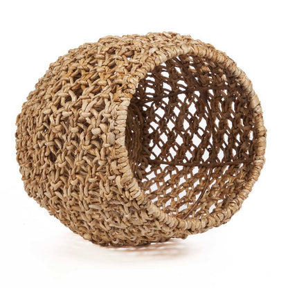 Palm leaf barrel stool, 49 × 45 cm - Natural