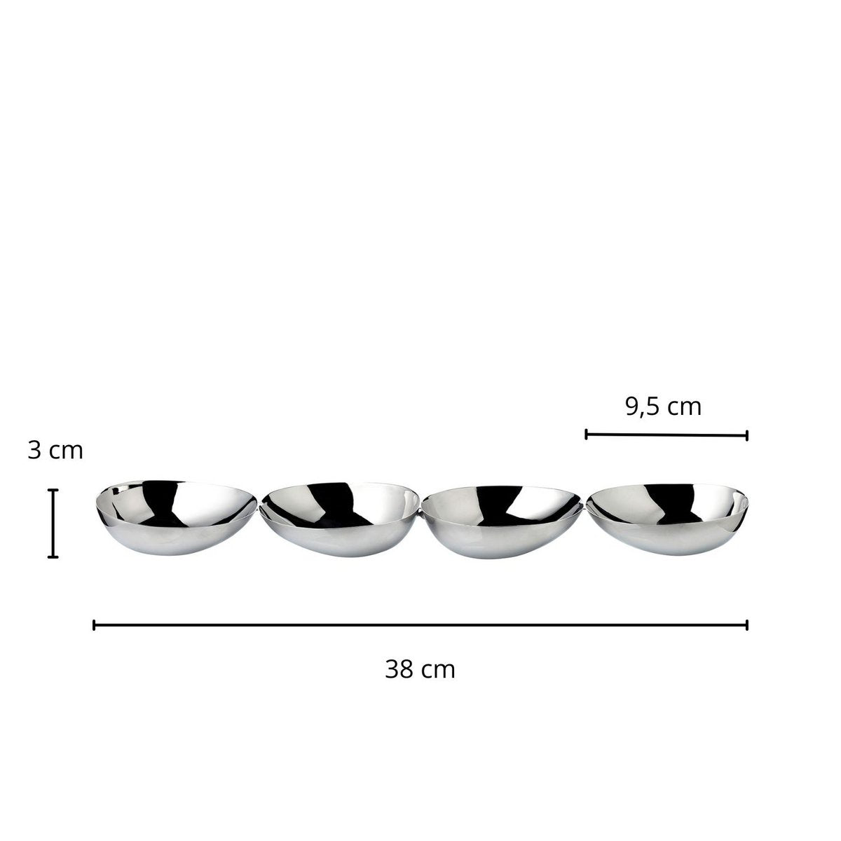 Stainless steel snack shell 4-fold - 38 cm