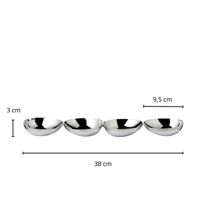 Stainless steel snack shell 4-fold - 38 cm