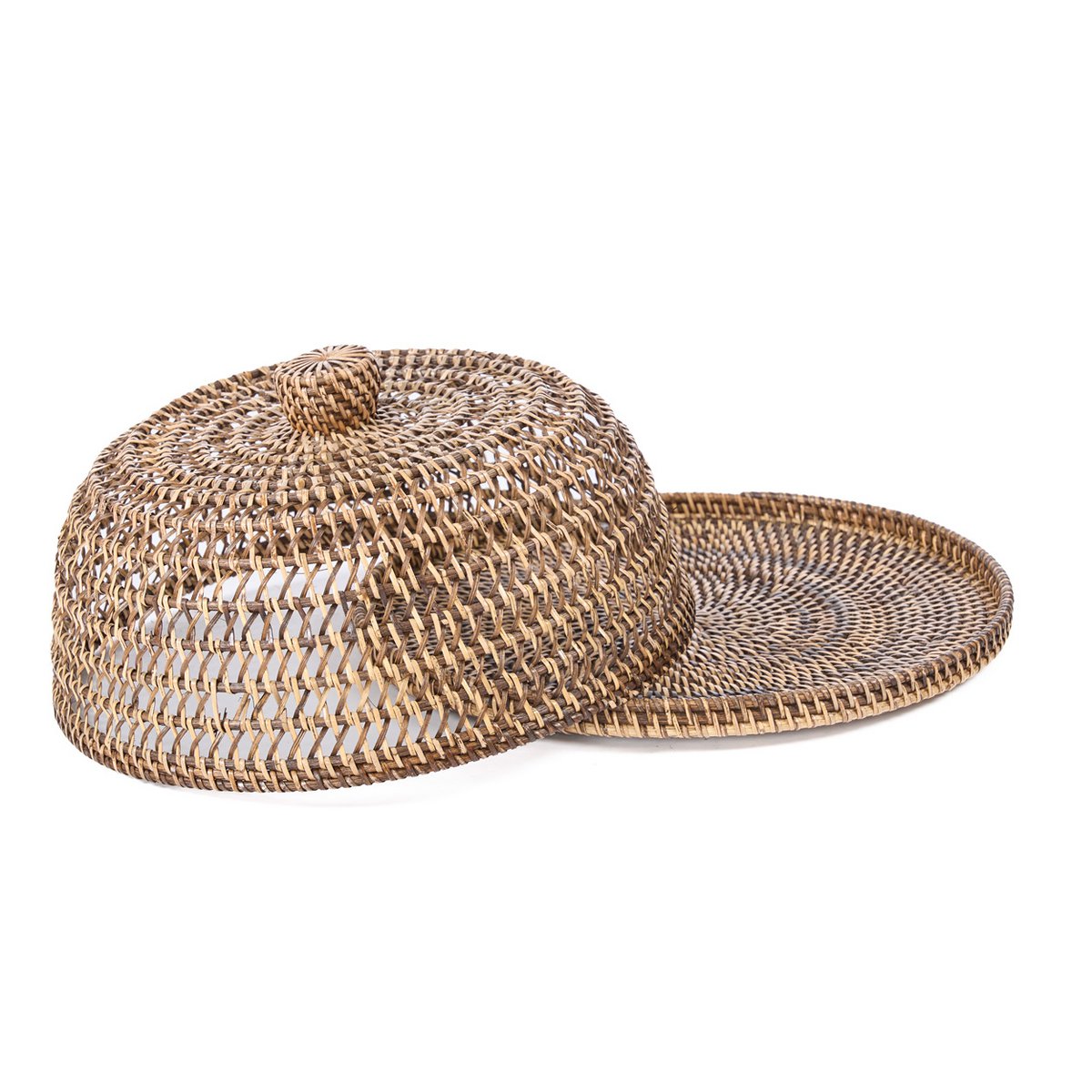 Rattan food cover, natural brown - M