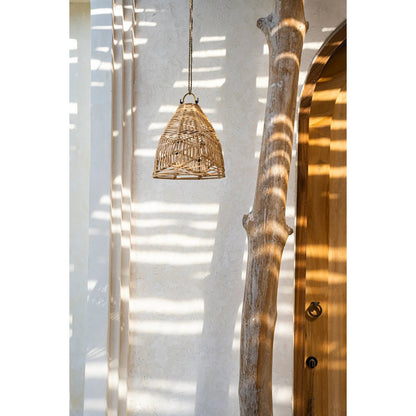 Rattan Pendelleuchte S – handgewebt, 20 cm Durchmesser