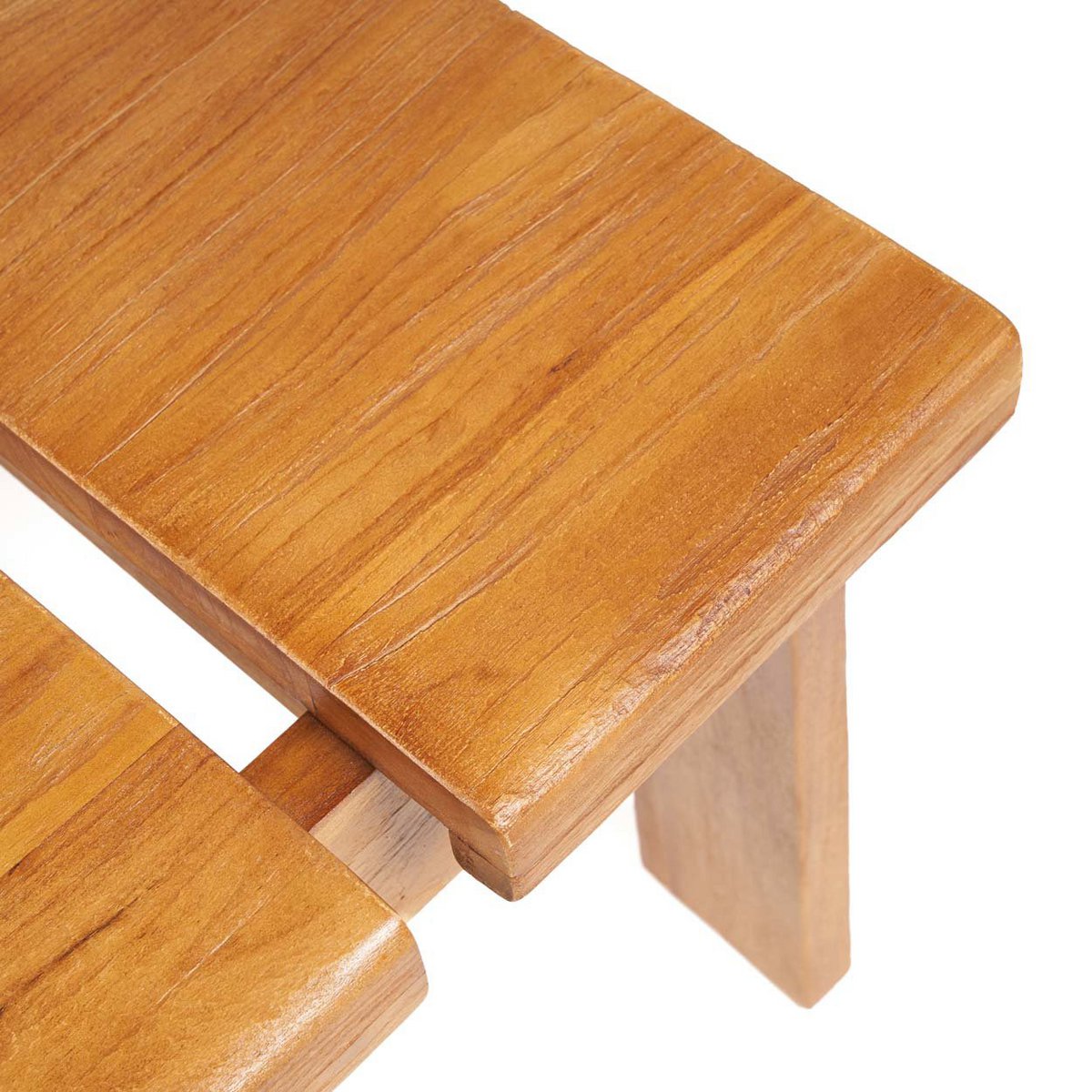 Teak-Esszimmerstuhl, natur – geteilte Rückenlehne 57 × 82 cm