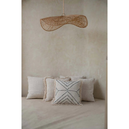 Rattan pendellampeskærm 75×20 cm – natur, håndlavet