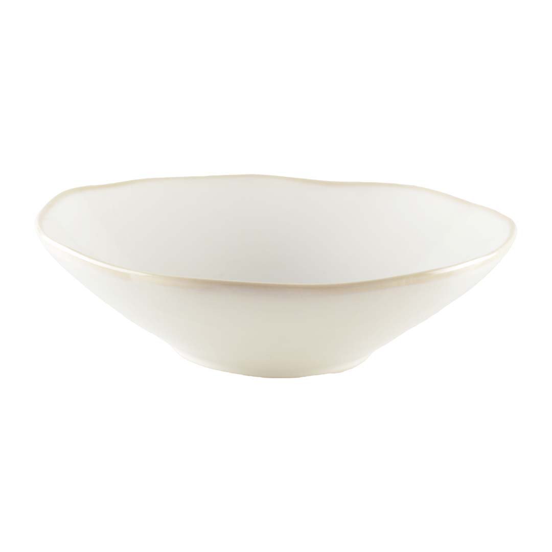 Porcelain deep plate, white, 21 cm