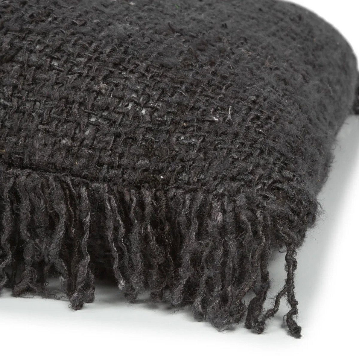 Hand-dyed cotton cushion cover, black - 60×60cm