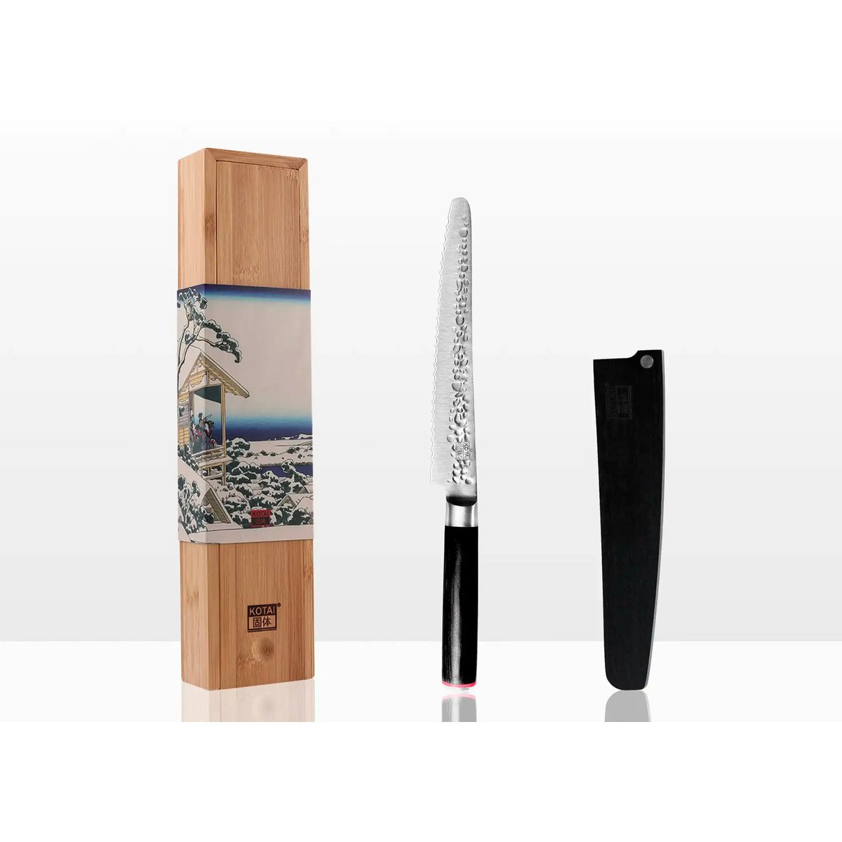 Stainless steel serrated bread knife 200 mm - pakkawood handle