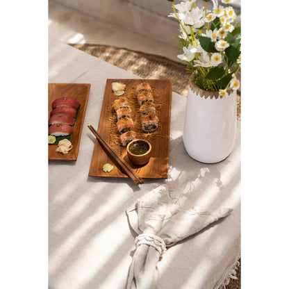 Teak root chopsticks, 23 cm – natural wood pair