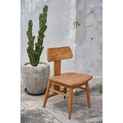 Teak dining chair, natural – T-back