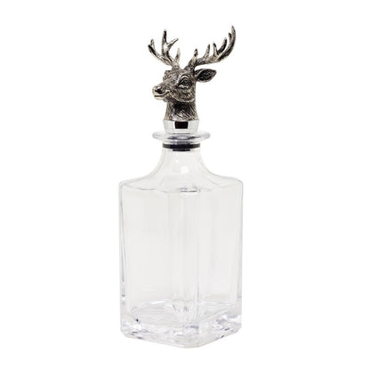 Glass carafe with stag cork stopper - 28 cm