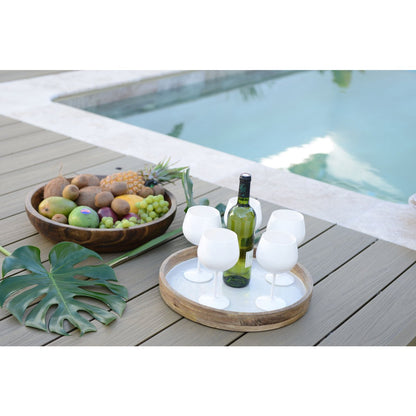 Dekoratives Holztablett 45 × 45 × 9 cm – quadratische, flache Form