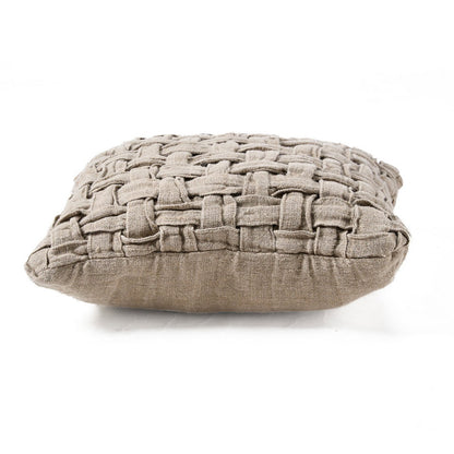 Linen cushion cover with cross-weave, natural - 50×50cm