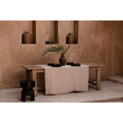 Linen tablecloth 150×300 cm - natural black