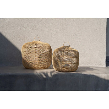 Rattan pendelskærm 48 cm – håndflettet, Indonesien