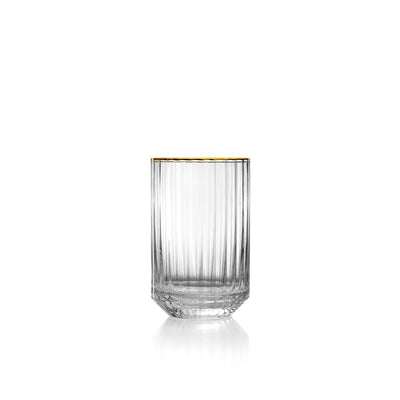 Recycled glass tumbler - Gold rim - 10.8 cm