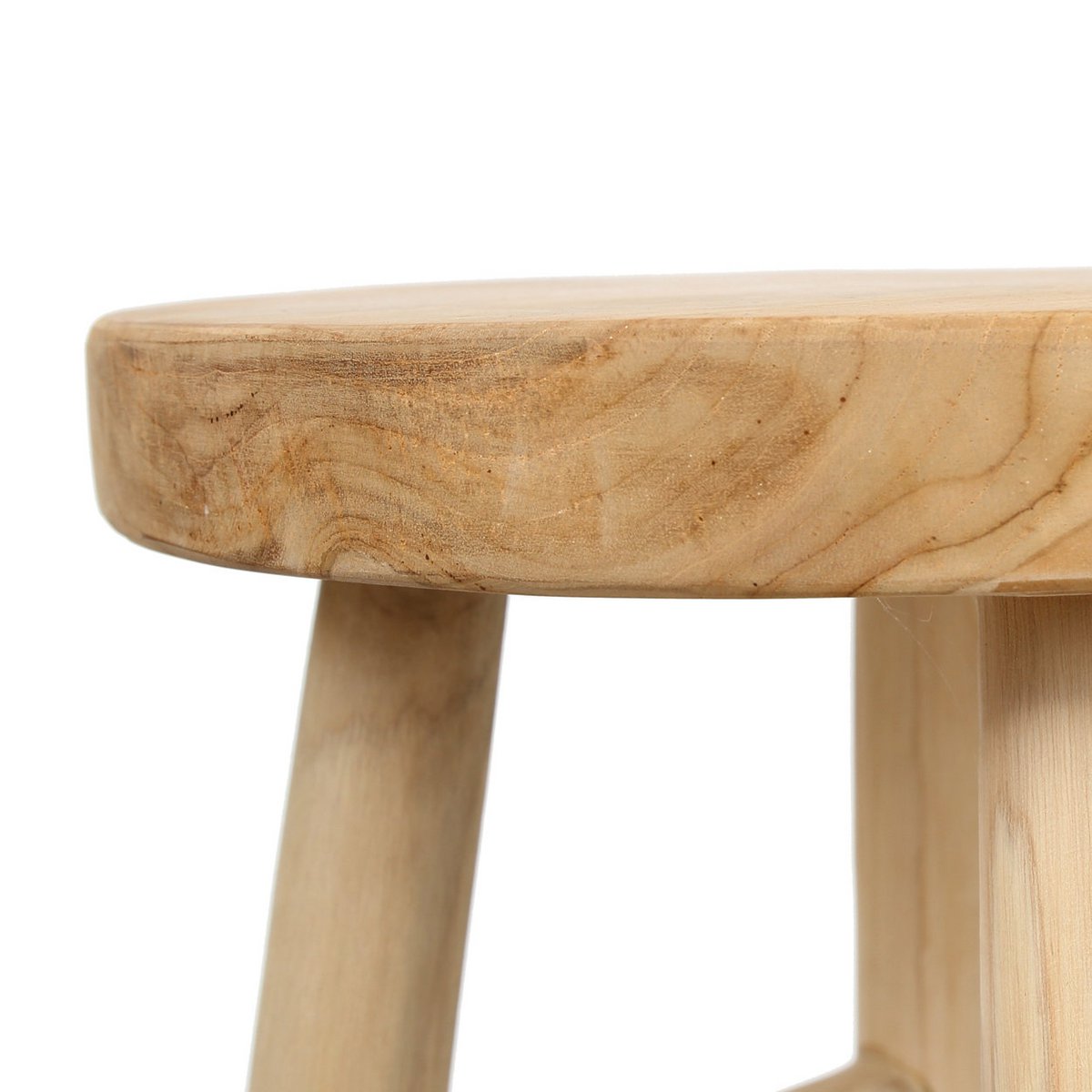 Teak bar stool with four-leg base - 75 cm