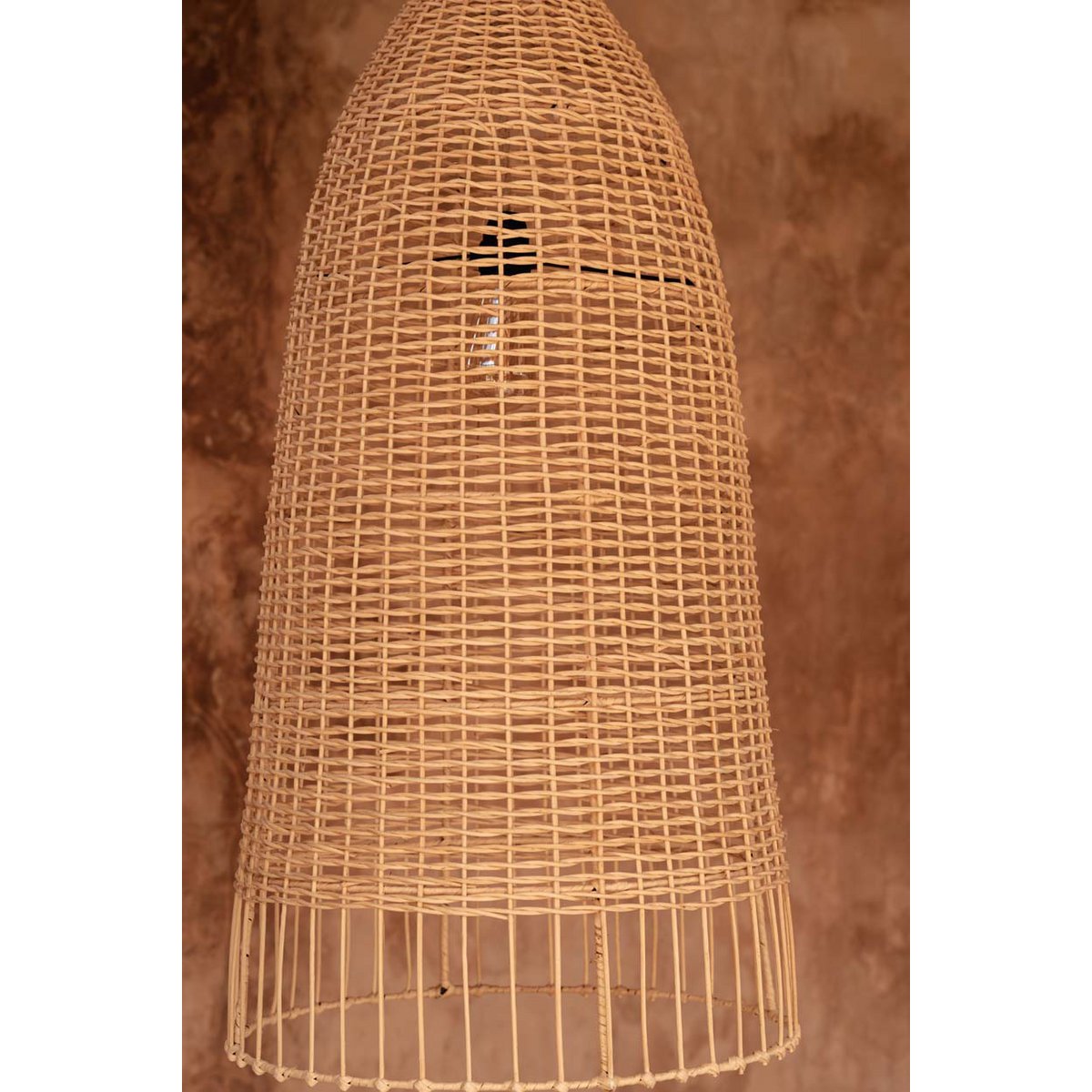 Rattan-Pendelleuchte, Kuppelschirm – M, 60 cm