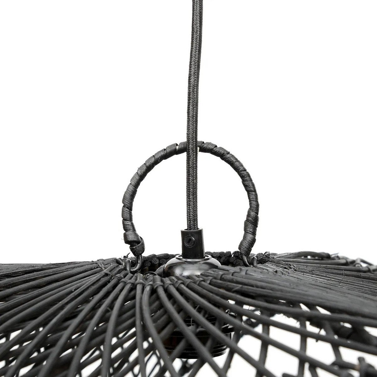 Schwarzer Rattan-Hut-Pendelschirm 75 cm - Chapeau