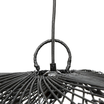 Schwarzer Rattan-Hut-Pendelschirm 75 cm - Chapeau