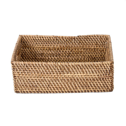 Rattan-Aufbewahrungsbox, rechteckig - naturbraun