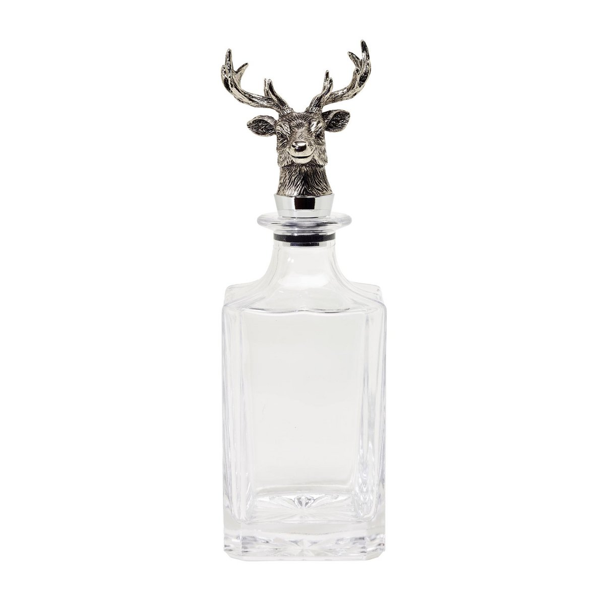 Glass carafe with stag cork stopper - 28 cm