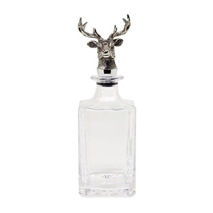 Glass carafe with stag cork stopper - 28 cm
