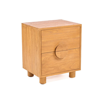 Teak nightstand, 50 cm - 2 drawer