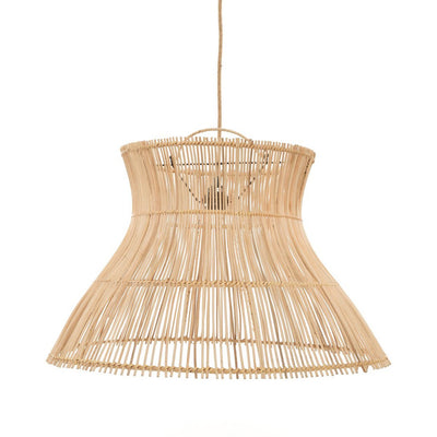 Rattan-Kegel-Pendelleuchte 65 × 40 cm – handgewebt, beige