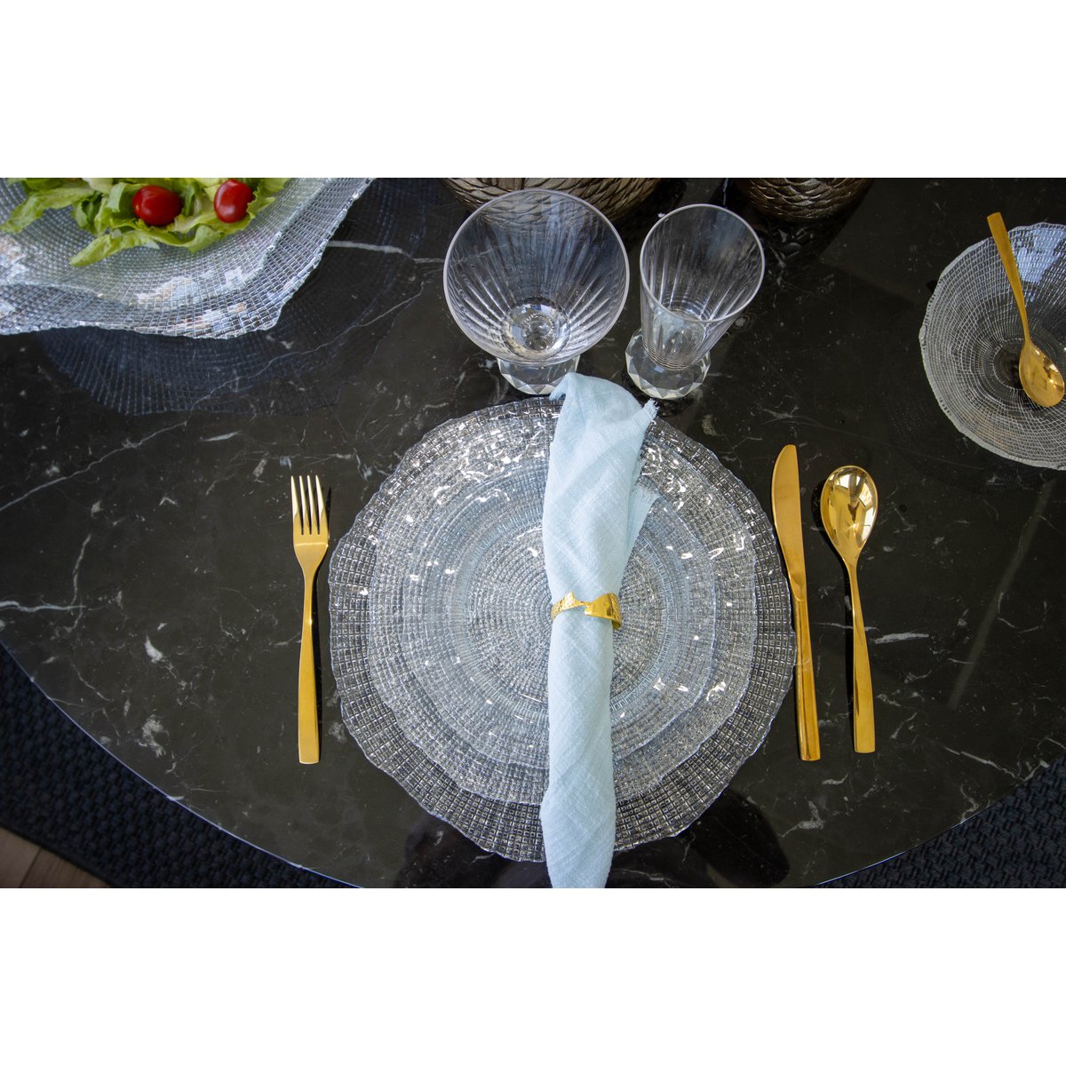 Champagneglas med diamantfod, sæt med 4