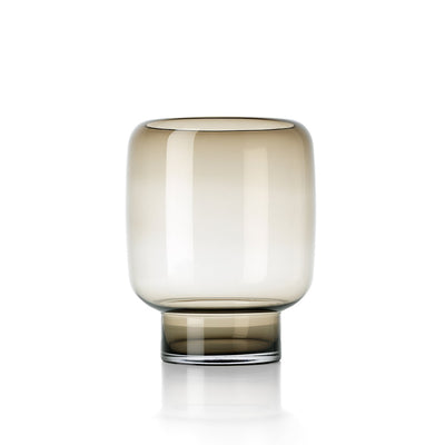 Glass Smoky Cube Vase, Brown - Large