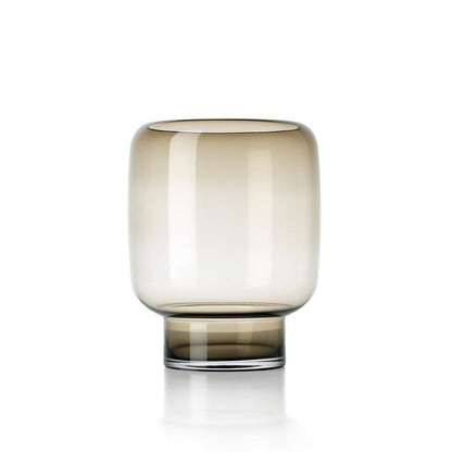 Glas Røget Terningevase, Brun - Stor