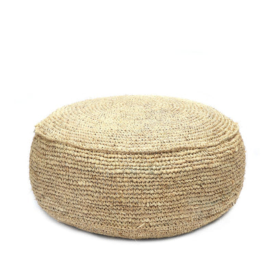 Raffia pouffe, 60 cm round - Natural
