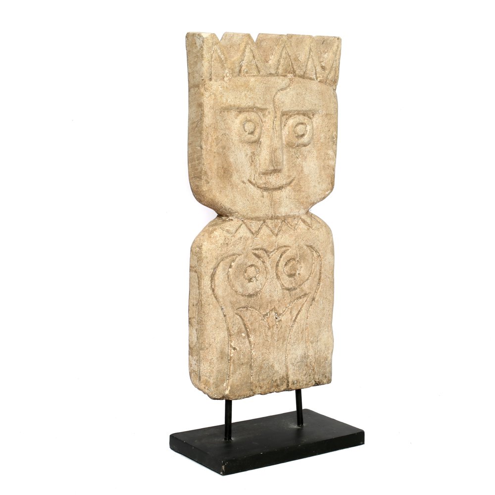Sandstone tribal sculpture - Natural, 47 cm