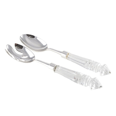 Crystal salad servers - 27cm