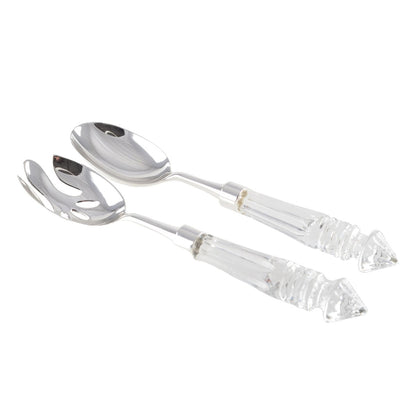 Crystal salad servers - 27cm