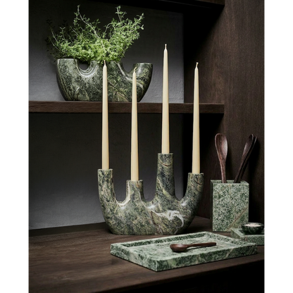 Marble vase, green veined - 30 cm