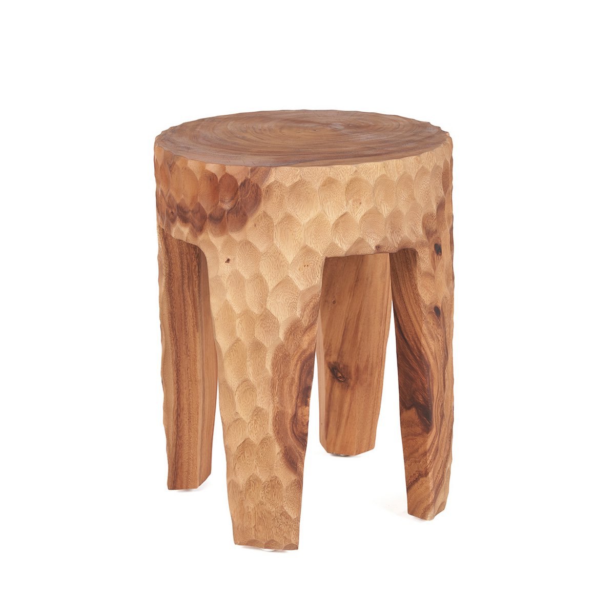 Suar wood stool, natural - 35 × 45 cm