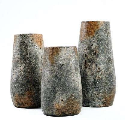 Tapered terracotta vase small – antique grey