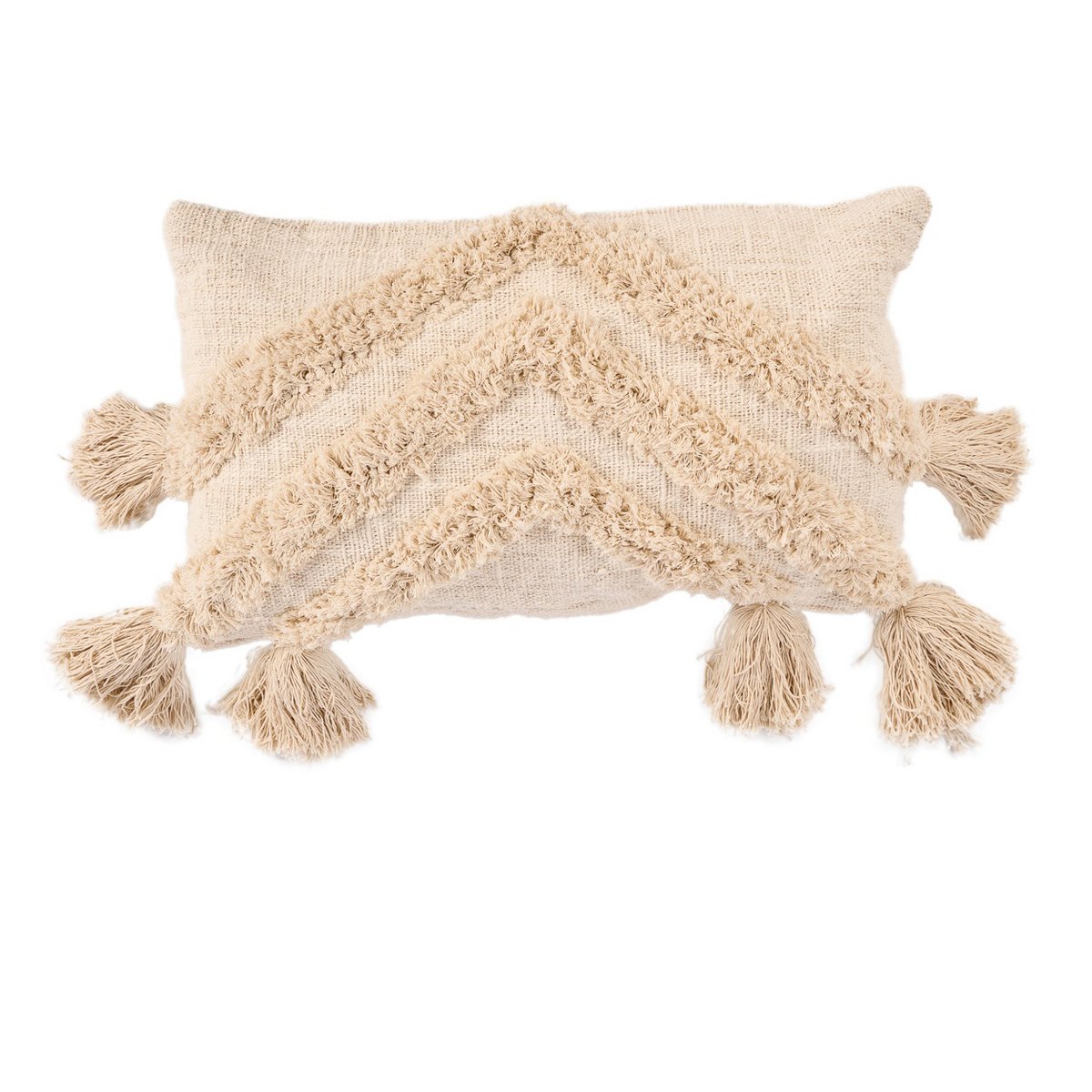 Pudebetræk i bomuld 35×60 cm – beige, fremstillet i Indonesien