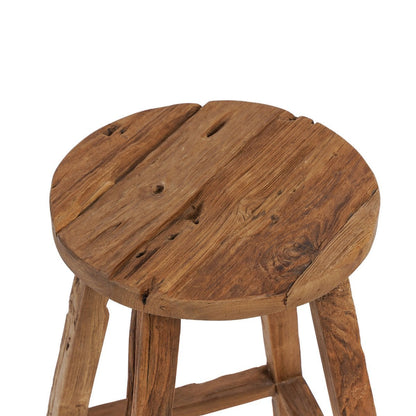 Wood bar stool 39×70 cm - natural brown, made in Indonesia