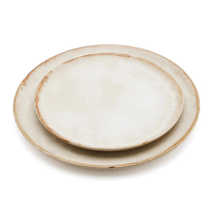White stoneware salad plate 22 cm - made in Portugal