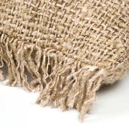 Hand-dyed cotton cushion cover 60×60 cm – plain beige