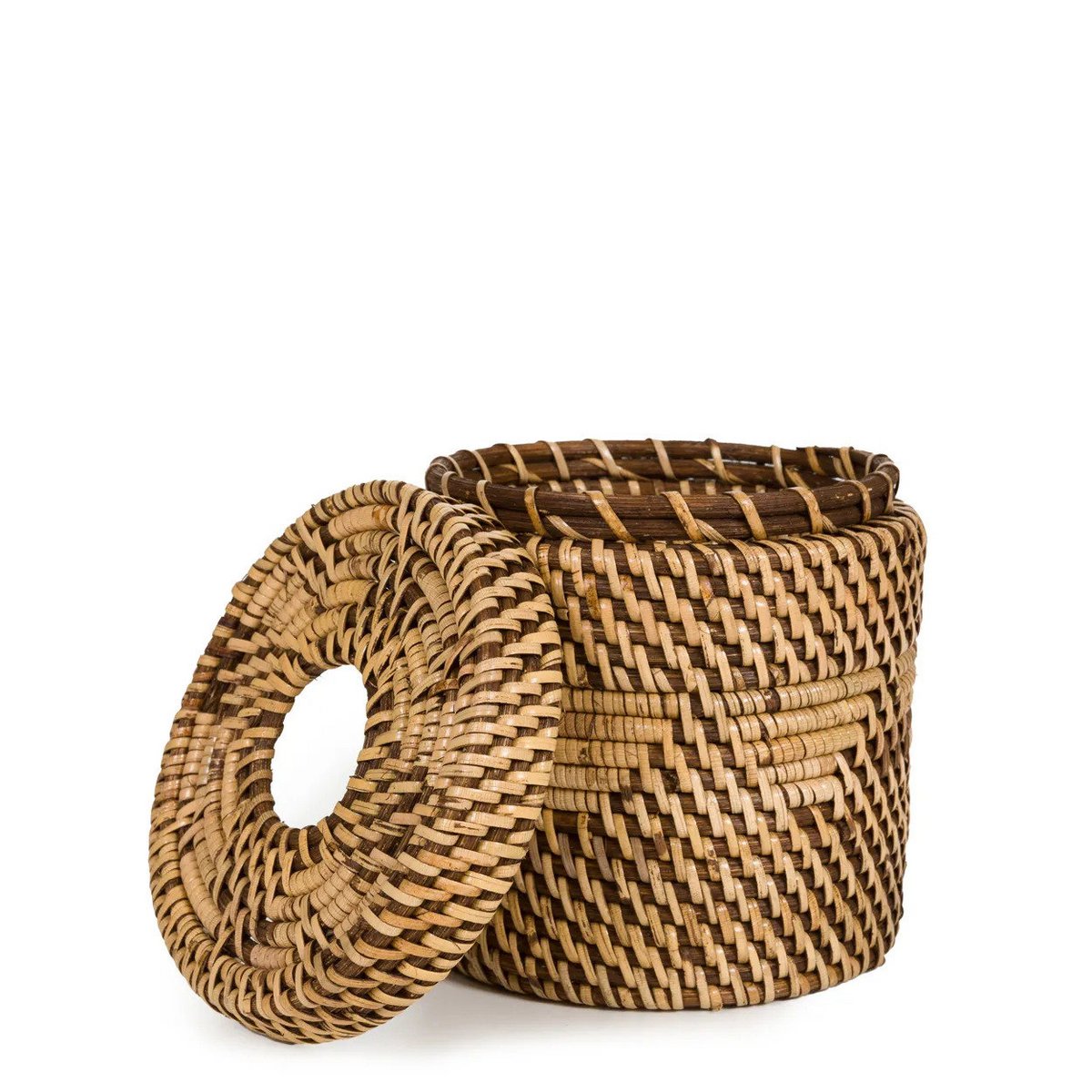 Rattan-Kosmetiktuchbox-Bezug 13 × 13 × 15 cm - natur-braun