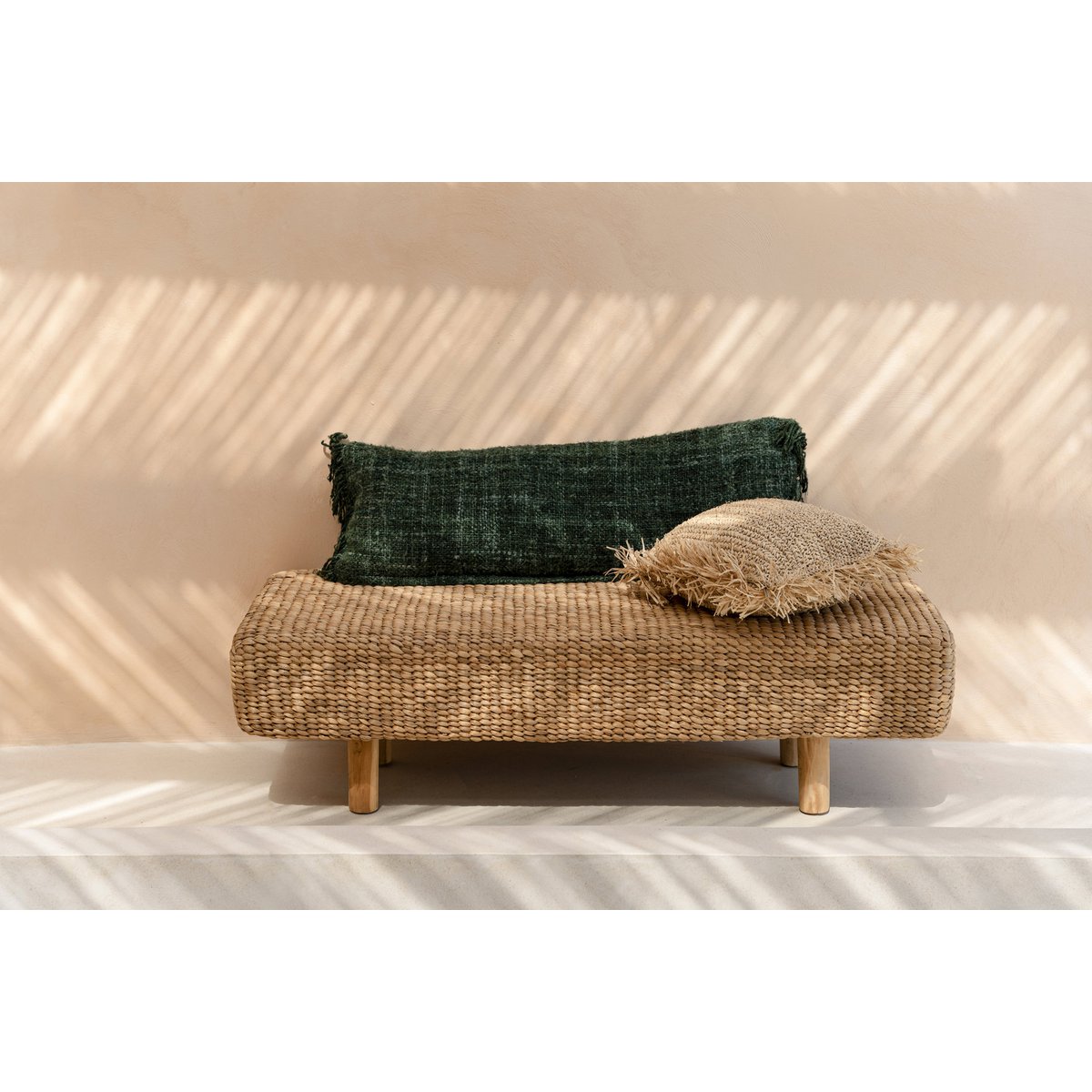 Water hyacinth bench 140×60 cm - natural brown, Indonesia