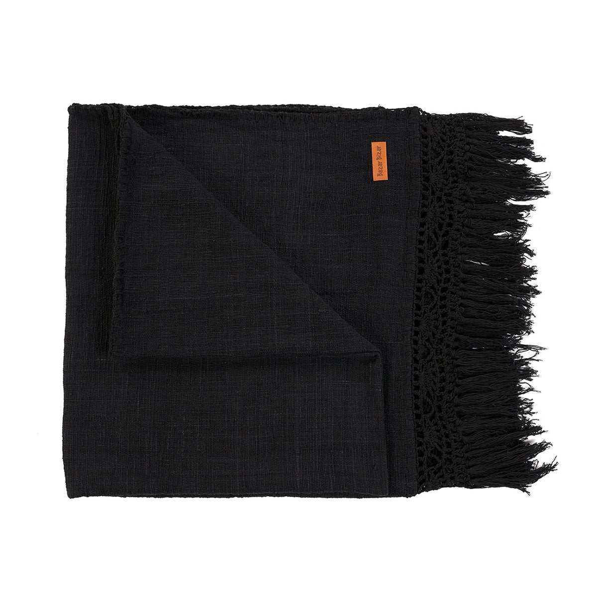 Cotton bed throw, 260×122 cm - Gypsy black