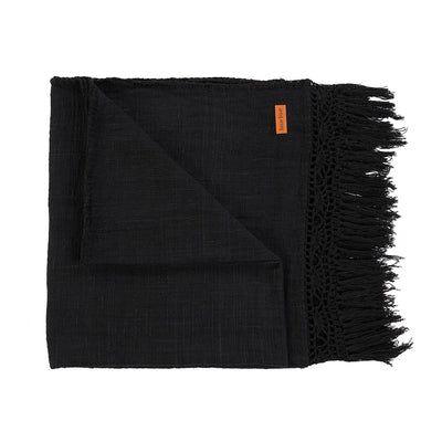 Cotton bed throw, 260×122 cm - Gypsy black