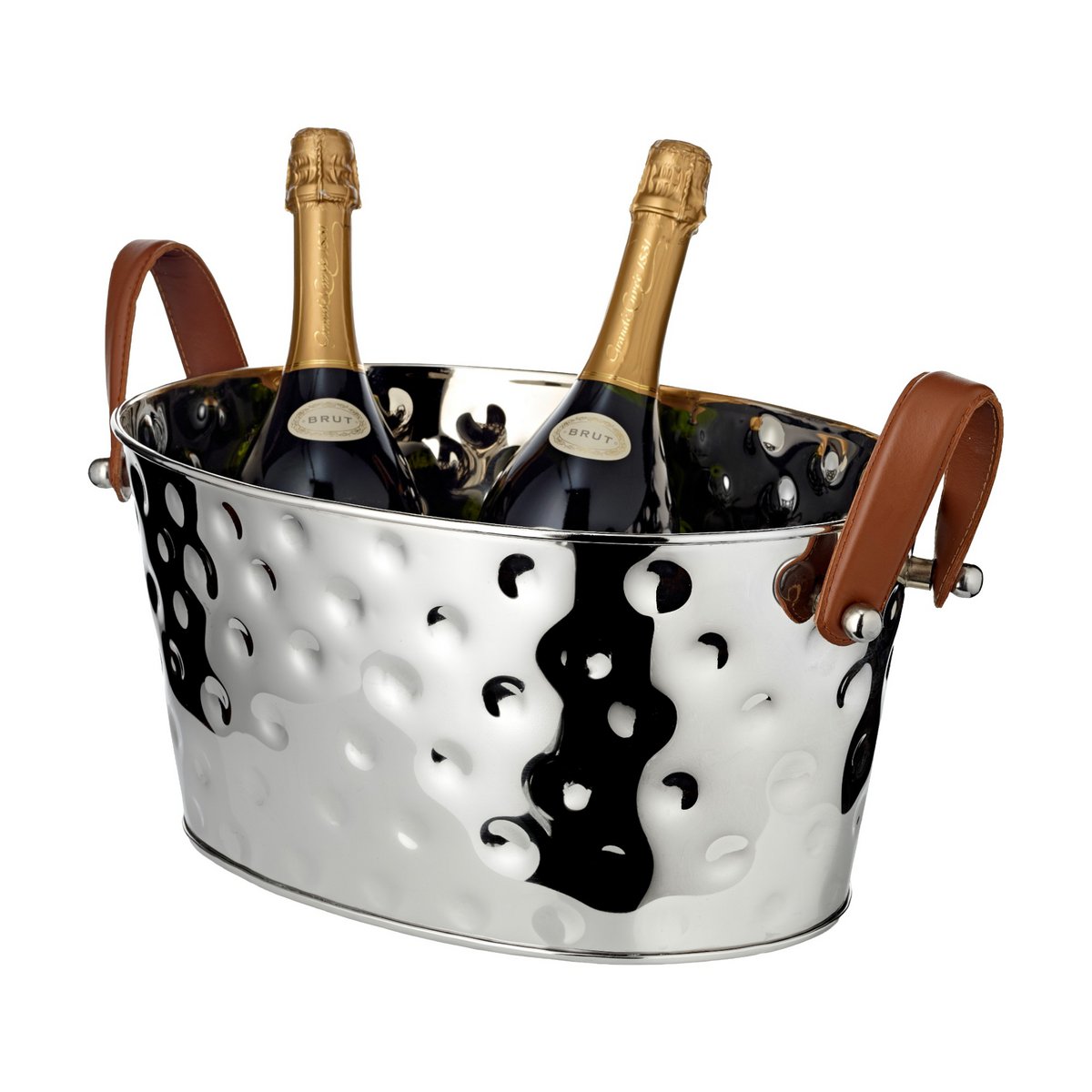 Champagnekøler i rustfrit stål, hamret - 39×29 cm